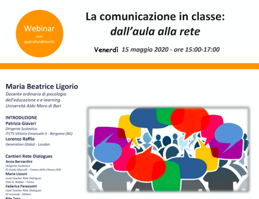 Webinar 15 maggio – La comunicazione in classe: dall’aula alla rete