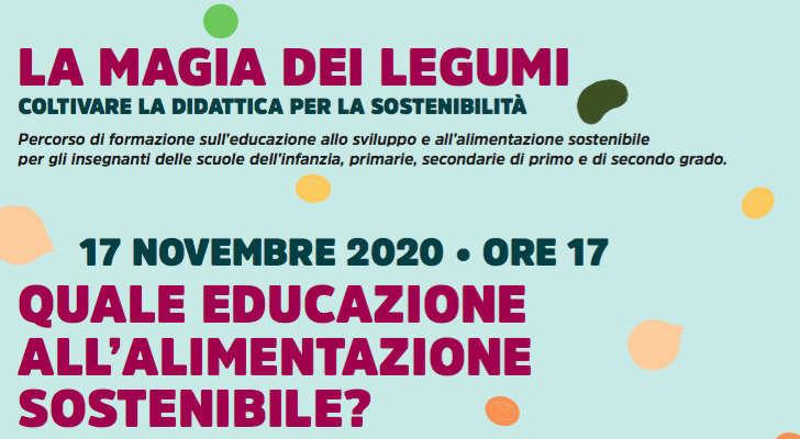 Webinar ” Quale educazione all’alimentazione sostenibile?” – 17 novembre 2020